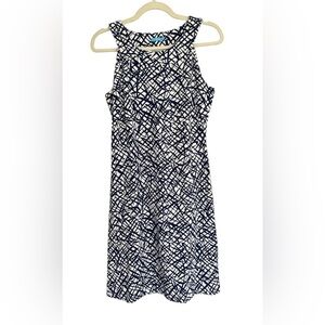 J. McLaughlin Navy and White Patterned Dress